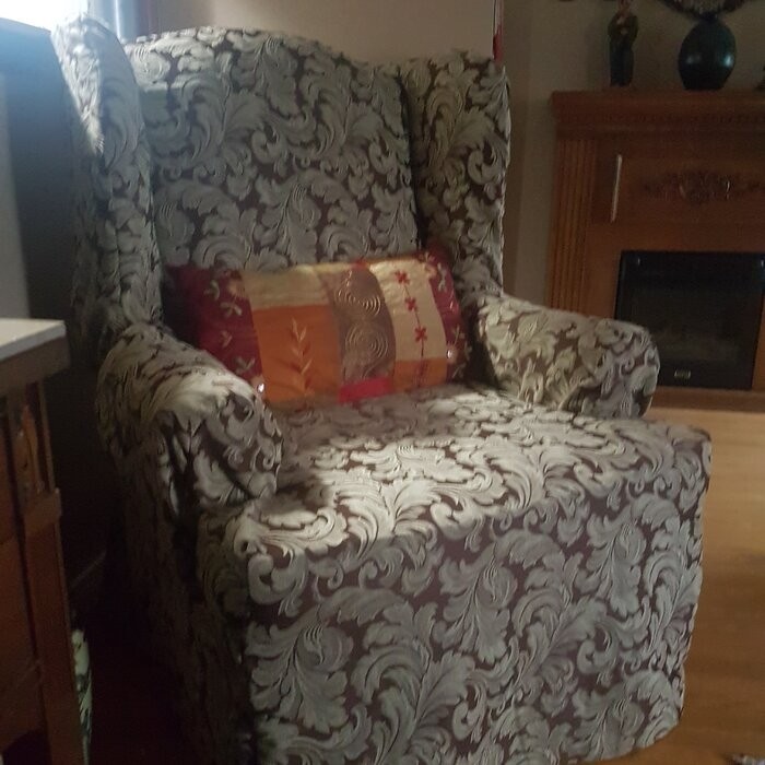 Scroll Classic T-Cushion Wingback Slipcover