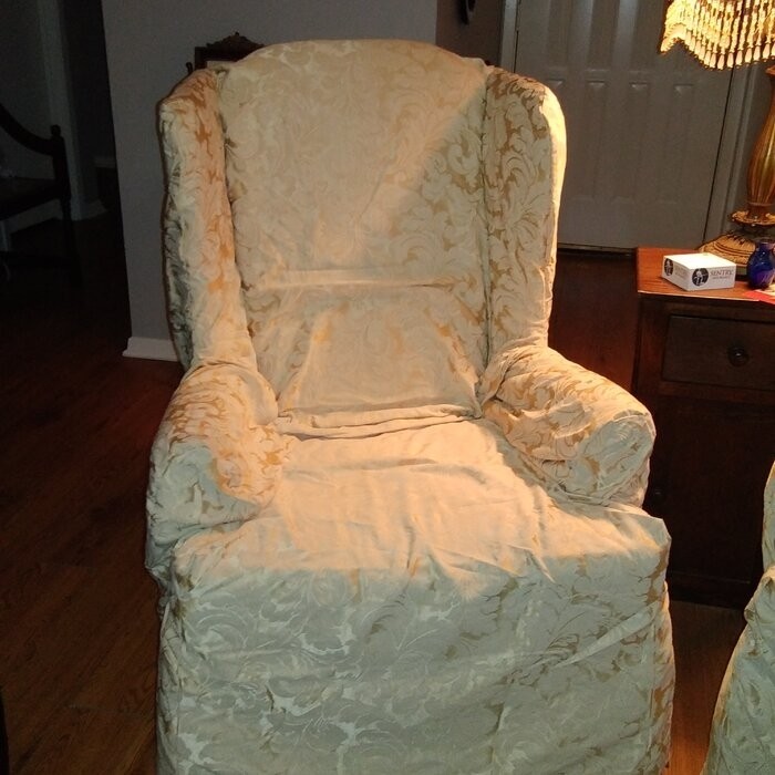 Scroll Classic T-Cushion Wingback Slipcover