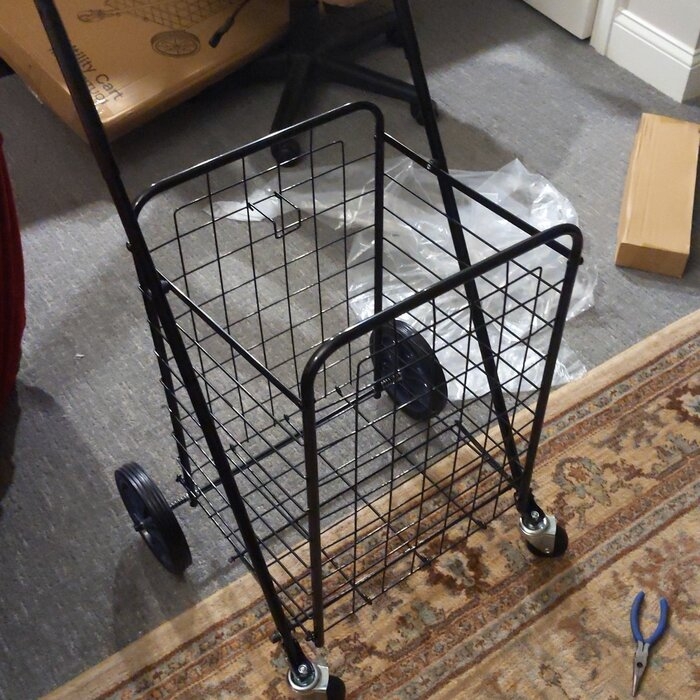 Shopping Cart with Dual Swivel Wheels for Groceries with Compact Folding Portable Cart Saves Space Lightweight Easy to Move Trolley