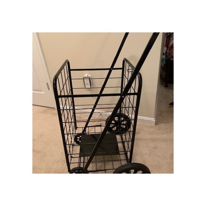 Shopping Cart with Dual Swivel Wheels for Groceries with Compact Folding Portable Cart Saves Space Lightweight Easy to Move Trolley