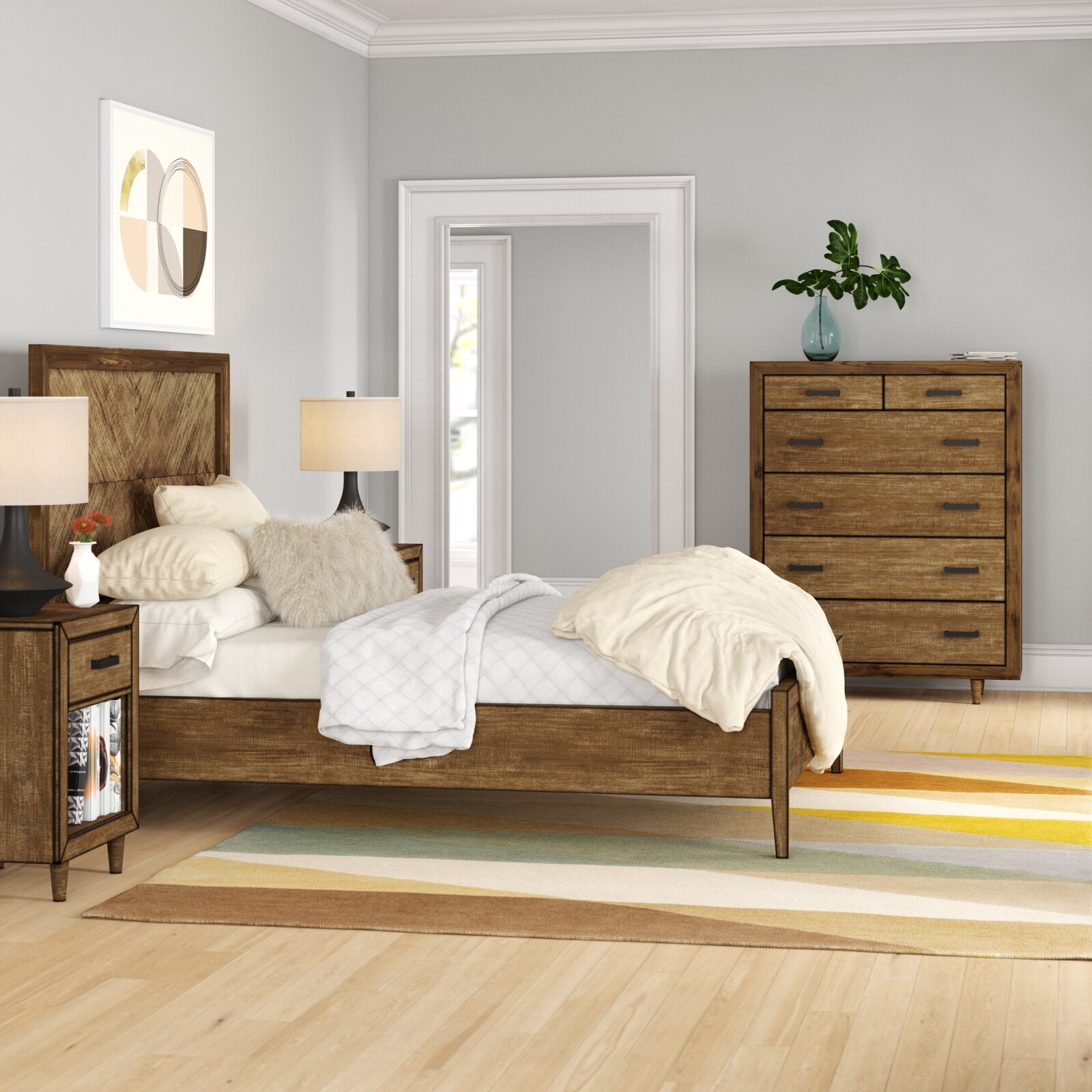 Solid Pine Bedroom Furniture Set