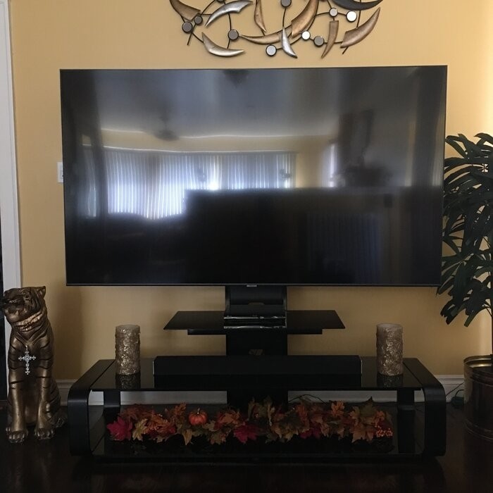 Stemple Latitude Run® Fixed Multi Screen Floor Stand Mount for Greater Than 50" Screens with Shelving
