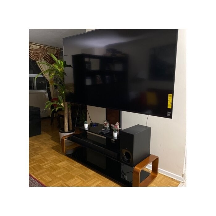 Stemple Latitude Run® Fixed Multi Screen Floor Stand Mount for Greater Than 50" Screens with Shelving