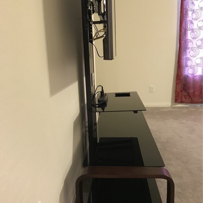 Stemple Latitude Run® Fixed Multi Screen Floor Stand Mount for Greater Than 50" Screens with Shelving
