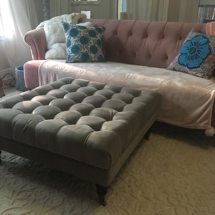Stesha 34.8'' Wide Tufted Square Cocktail Ottoman