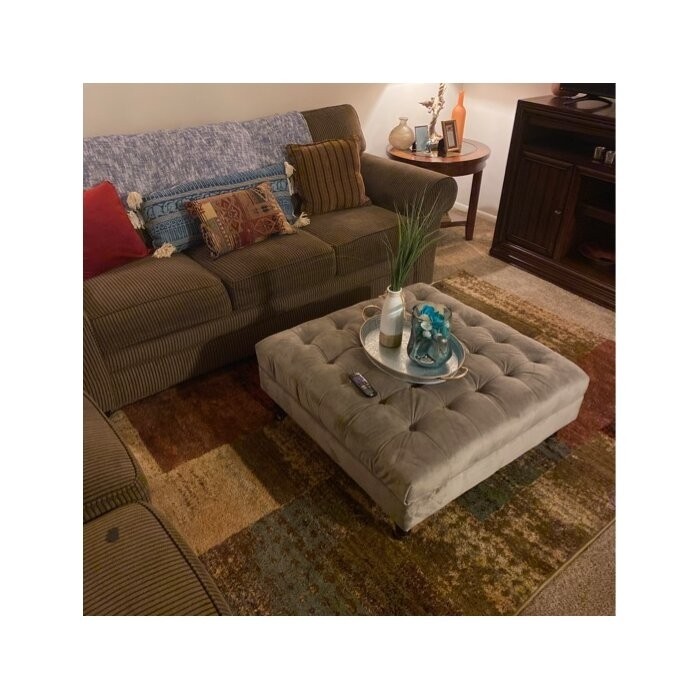 Stesha 34.8'' Wide Tufted Square Cocktail Ottoman