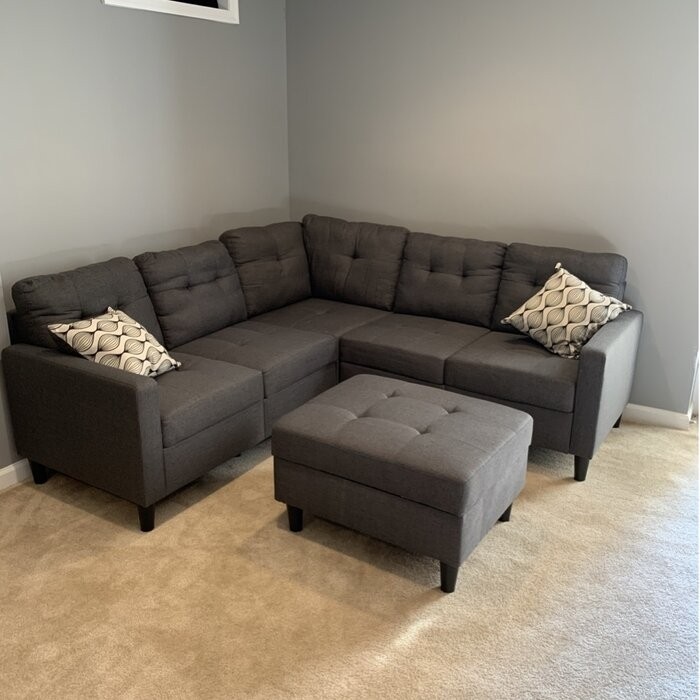 Strattanville 80" Wide Reversible Modular Corner Sectional with Ottoman