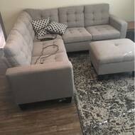 Strattanville 80" Wide Reversible Modular Corner Sectional with Ottoman