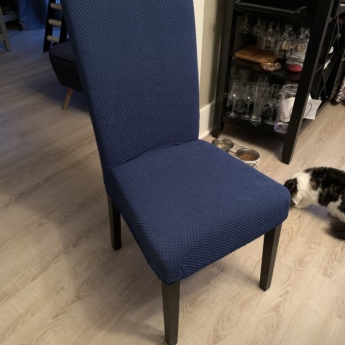 Stretch Raised Dots Box Cushion Dining Chair Slipcover