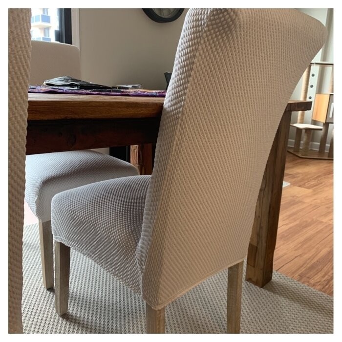 Stretch Raised Dots Box Cushion Dining Chair Slipcover