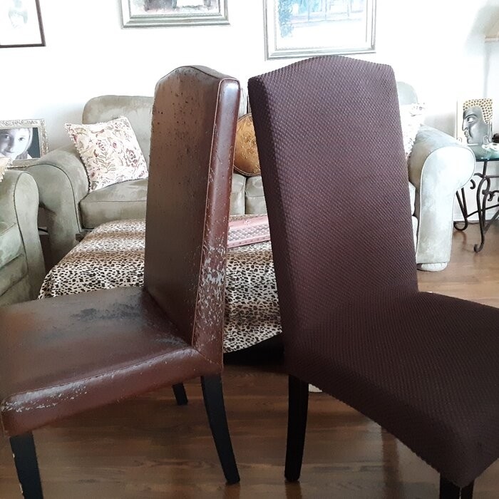 Stretch Raised Dots Box Cushion Dining Chair Slipcover