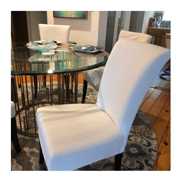 Stretch Raised Dots Box Cushion Dining Chair Slipcover