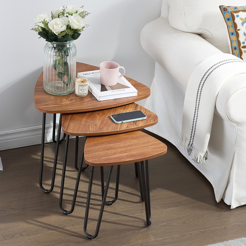 Summerall Nesting Coffee Tables, Set Of 3 End Side Tables Modern Furniture Decor Table Sets, Sturdy And Easy Assembly, Accent Furniture In Home Office