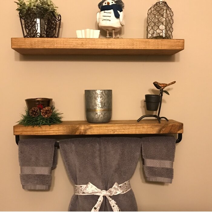 Natural Wood Floating Shelves Ideas On Foter   Sunny Side 2 Piece Pine 6 