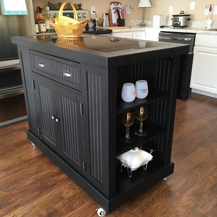 Swanscombe Kitchen Island with Granite Top