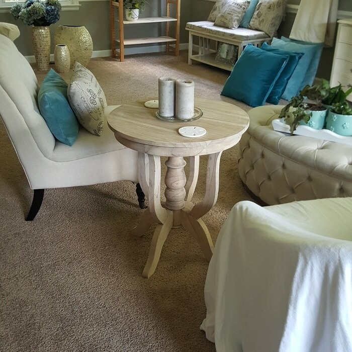 Taniya 28'' Tall Solid Wood Pedestal End Table