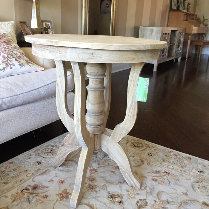 Taniya 28'' Tall Solid Wood Pedestal End Table