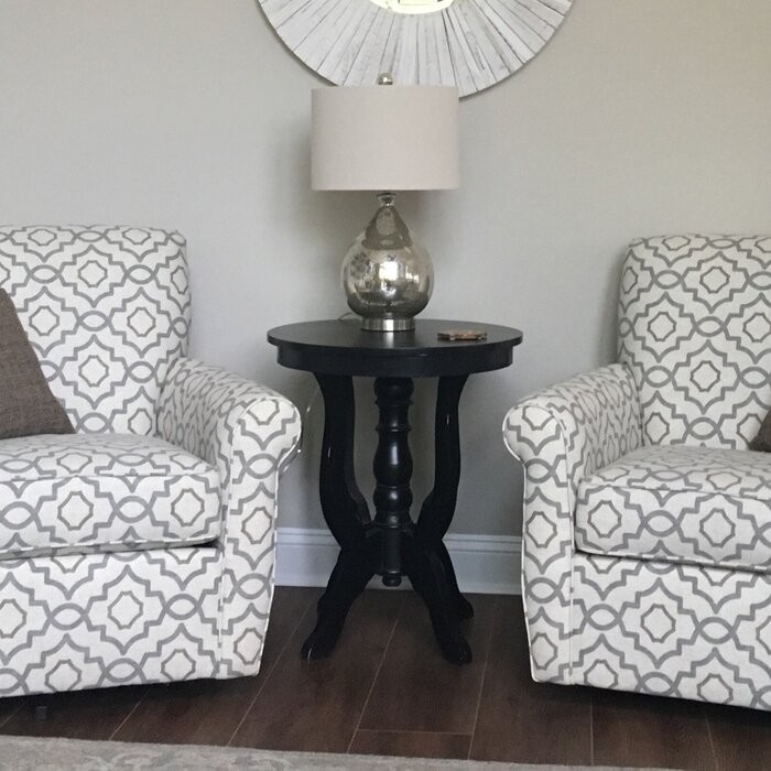 Taniya 28'' Tall Solid Wood Pedestal End Table