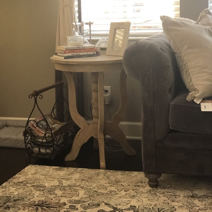 Taniya 28'' Tall Solid Wood Pedestal End Table