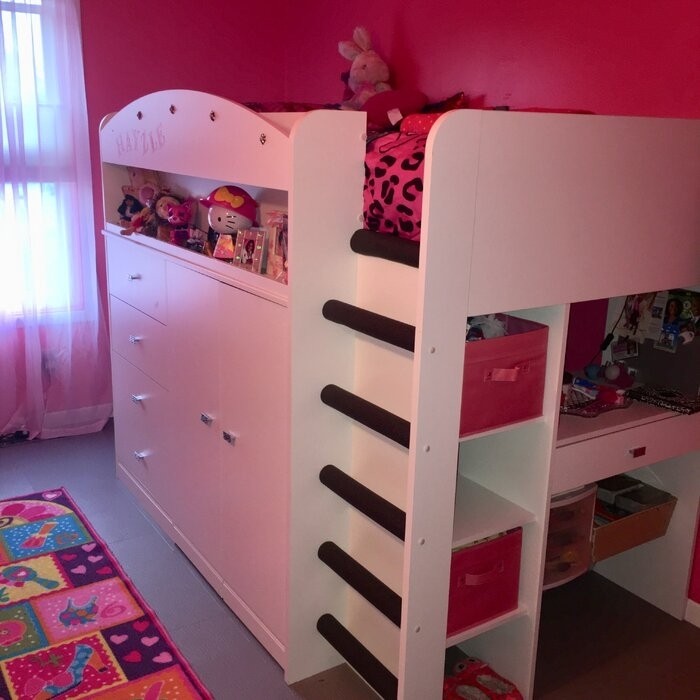 Tiara Twin 4 Drawer Loft Bed with Built-in-Desk by South Shore