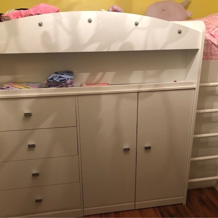 Tiara Twin 4 Drawer Loft Bed with Built-in-Desk by South Shore