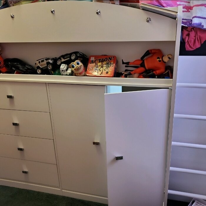 Tiara Twin 4 Drawer Loft Bed with Built-in-Desk by South Shore