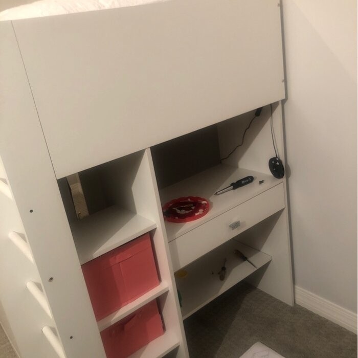 Tiara Twin 4 Drawer Loft Bed with Built-in-Desk by South Shore