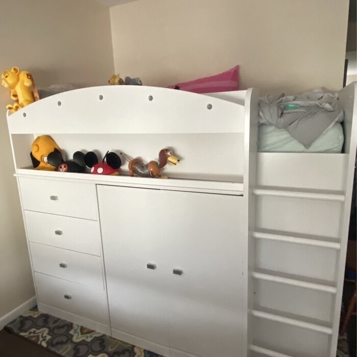 Tiara Twin 4 Drawer Loft Bed with Built-in-Desk by South Shore