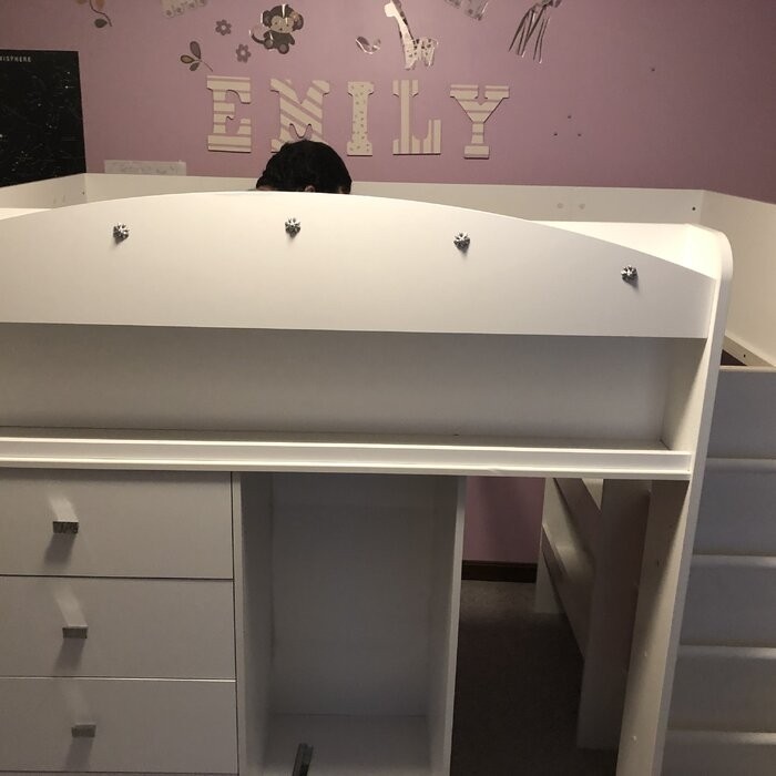 Tiara Twin 4 Drawer Loft Bed with Built-in-Desk by South Shore