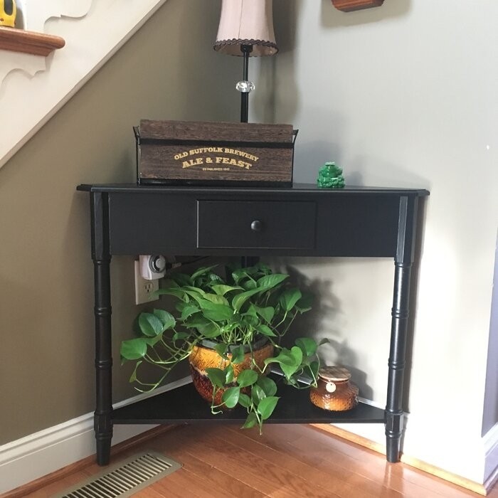 Twerton 28'' Tall Solid Wood 3 Legs End Table with Storage