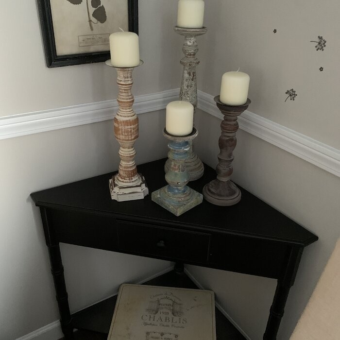 Twerton 28'' Tall Solid Wood 3 Legs End Table with Storage