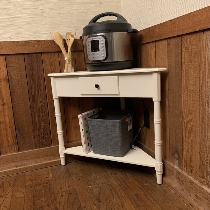 Twerton 28'' Tall Solid Wood 3 Legs End Table with Storage