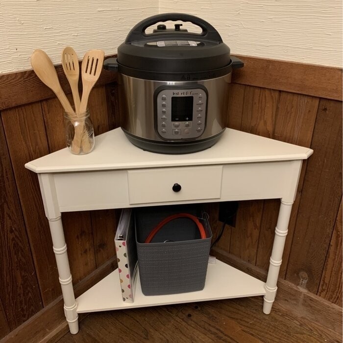 Twerton 28'' Tall Solid Wood 3 Legs End Table with Storage