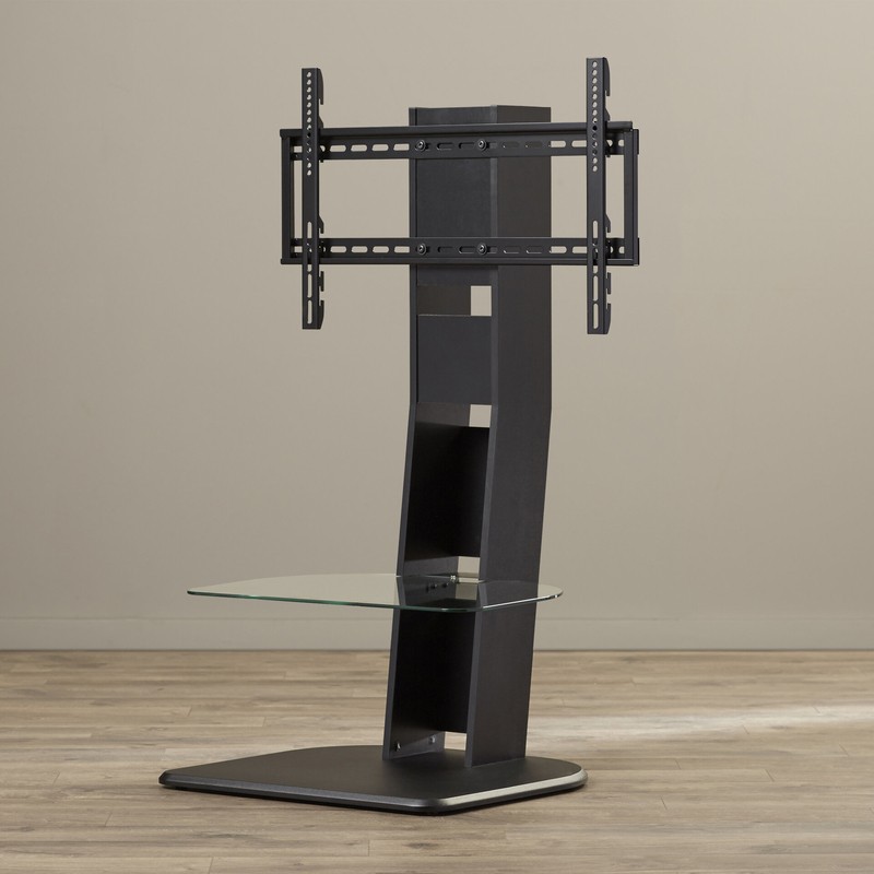 Umbria Ebern Designs Floor Stand Mount for Screens with Shelving, Holds up to 70 Lb. lbs