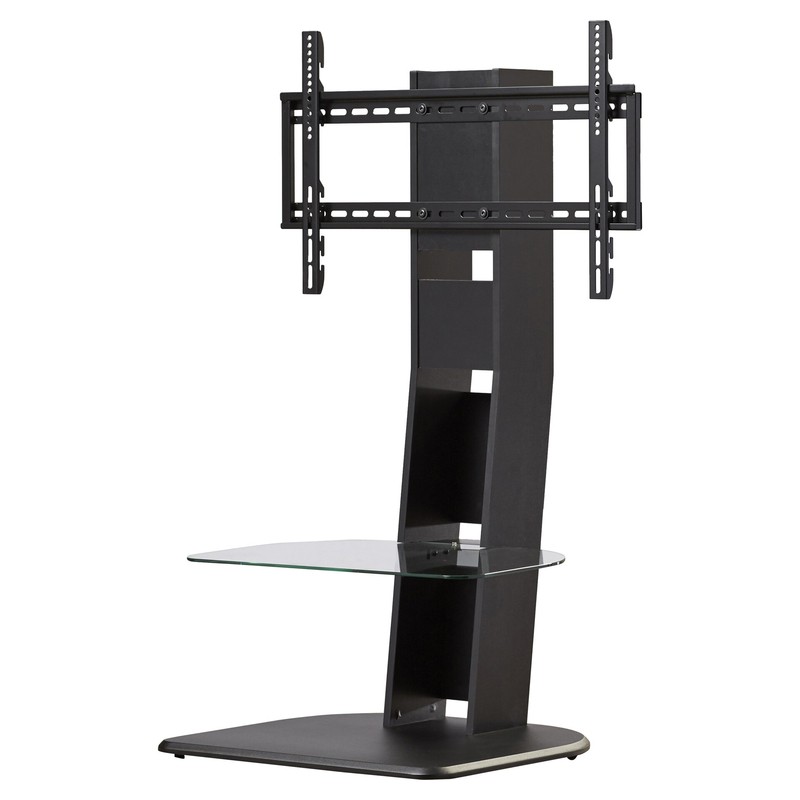 Umbria Ebern Designs Floor Stand Mount for Screens with Shelving, Holds up to 70 Lb. lbs