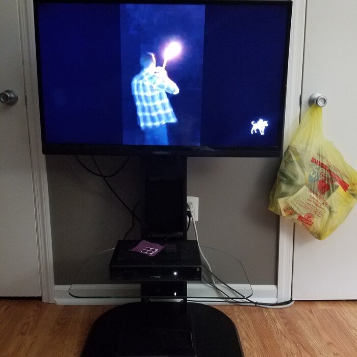Umbria Ebern Designs Floor Stand Mount for Screens with Shelving, Holds up to 70 Lb. lbs