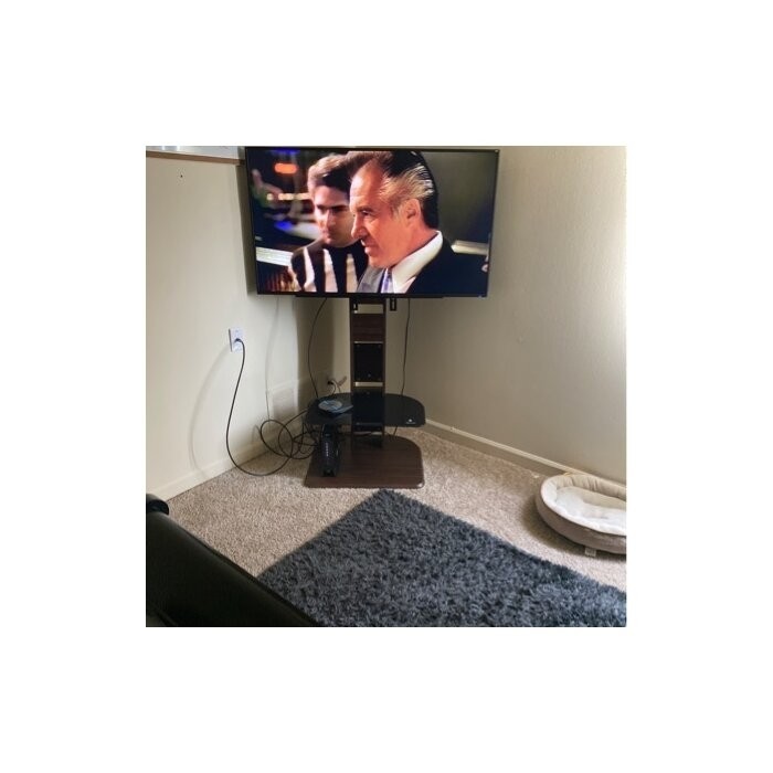 Umbria Ebern Designs Floor Stand Mount for Screens with Shelving, Holds up to 70 Lb. lbs