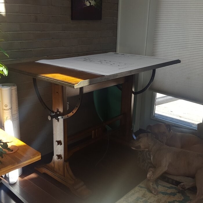 Vandervoort Solid Wood Drafting Table