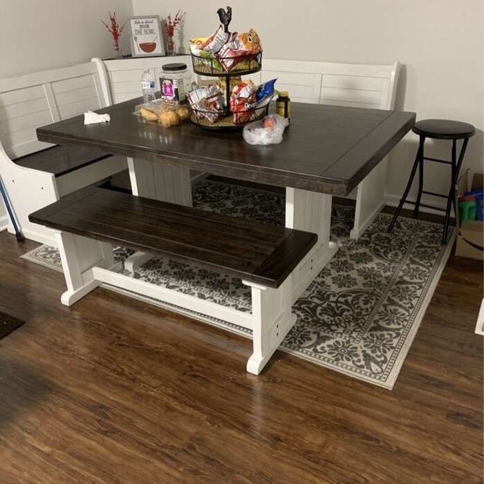 Villepinte 8 - Person Cedar Solid Wood Breakfast Nook Dining Set