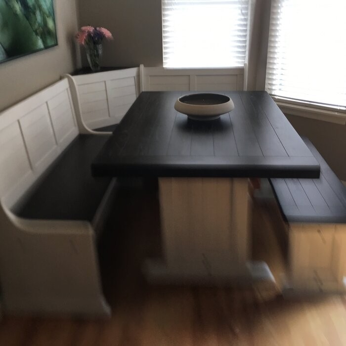 Villepinte 8 - Person Cedar Solid Wood Breakfast Nook Dining Set
