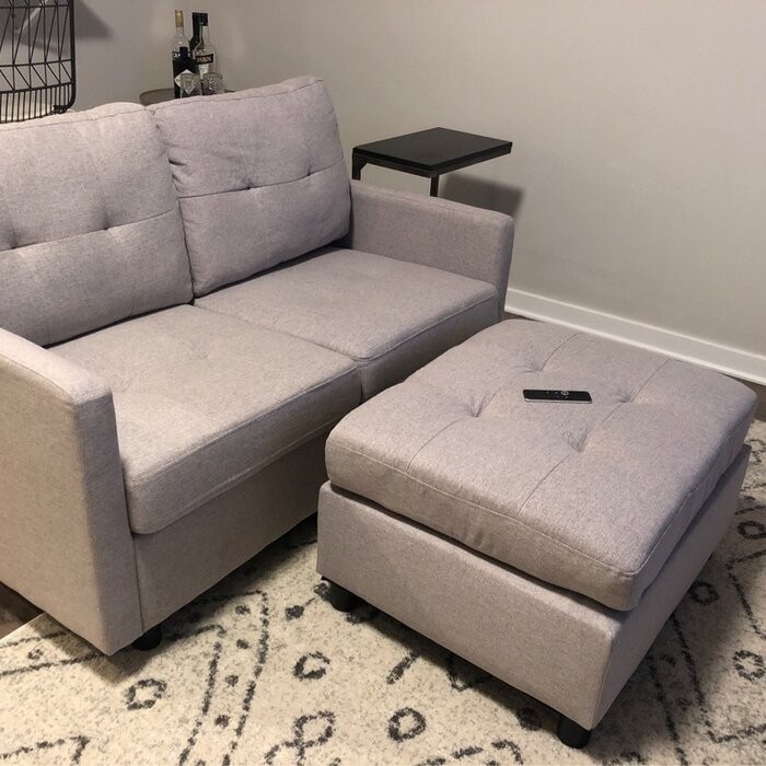 Wetherby 52" Wide Reversible Modular Sofa & Chaise with Ottoman