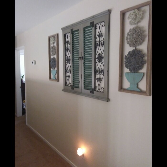 Window Rustic Wood and Metal Wall Decor