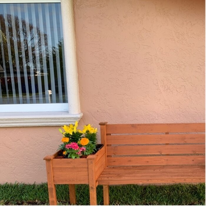 Wood Planter Bench