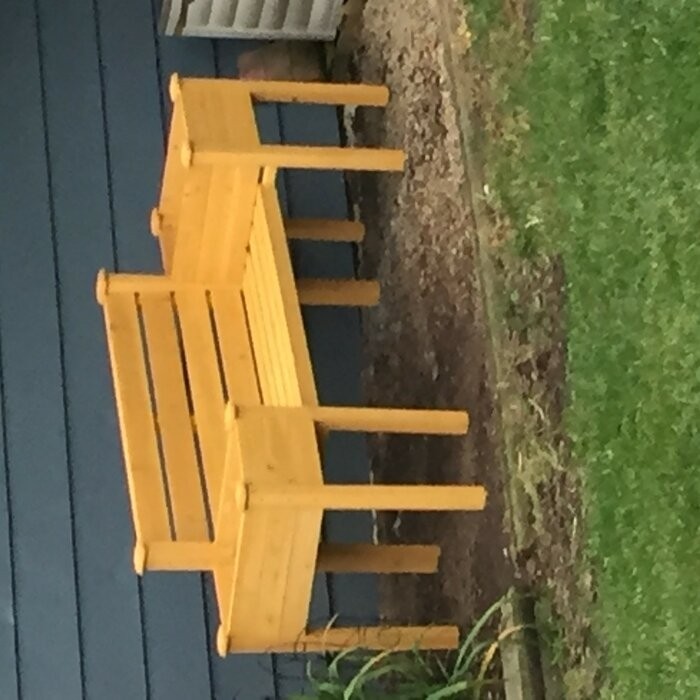 Wood Planter Bench