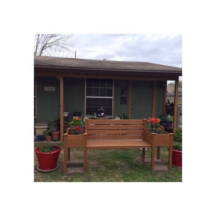 Wood Planter Bench