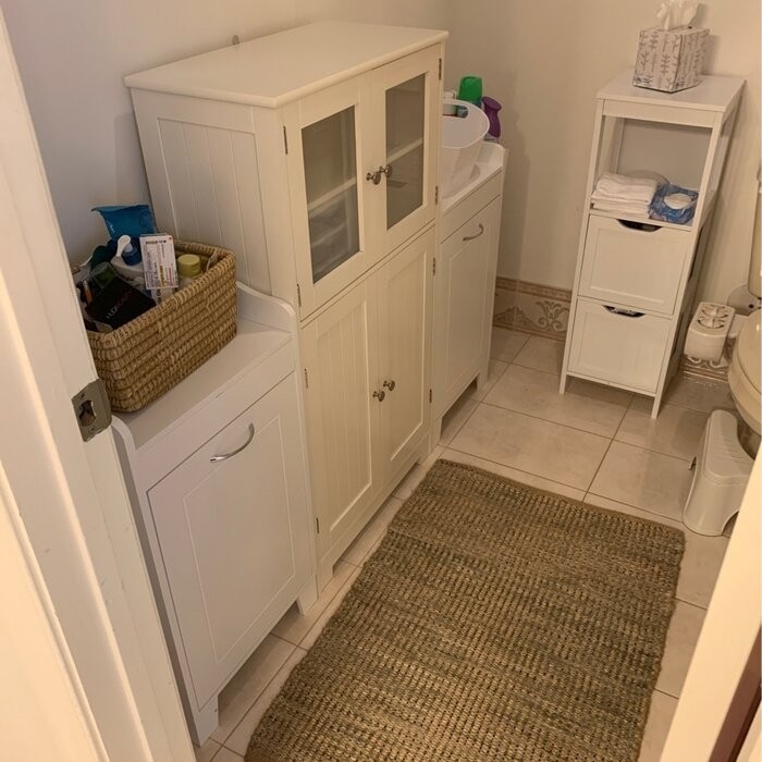 Wooden Bathroom Cabinet Laundry Hamper