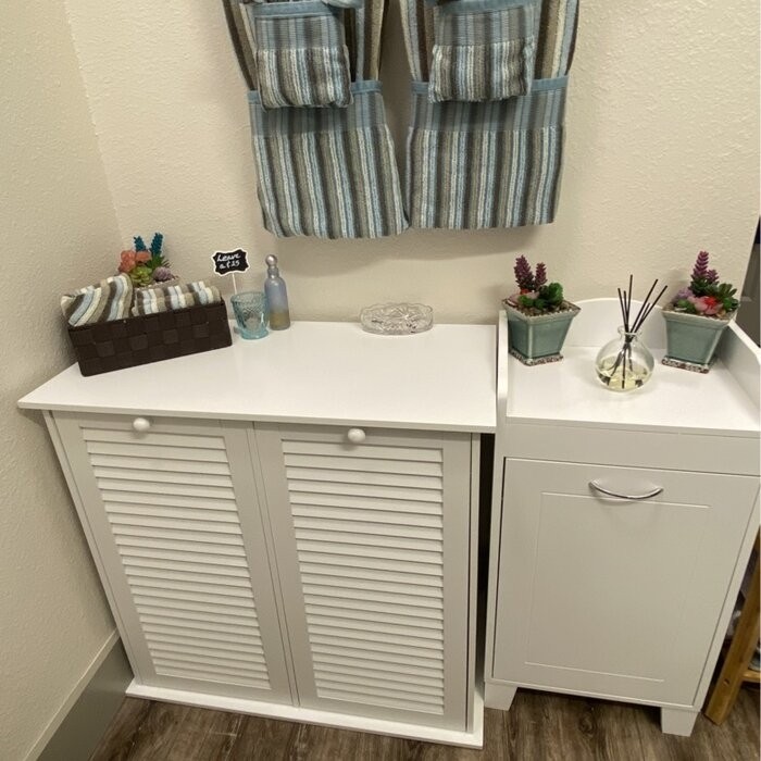 Wooden Bathroom Cabinet Laundry Hamper