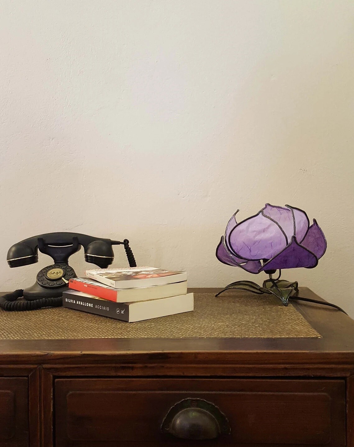 Wrought Iron and Mulberry Paper Desk Lamp
