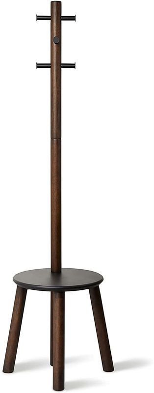 19'' Wide Walnut Solid Wood Hall Tree