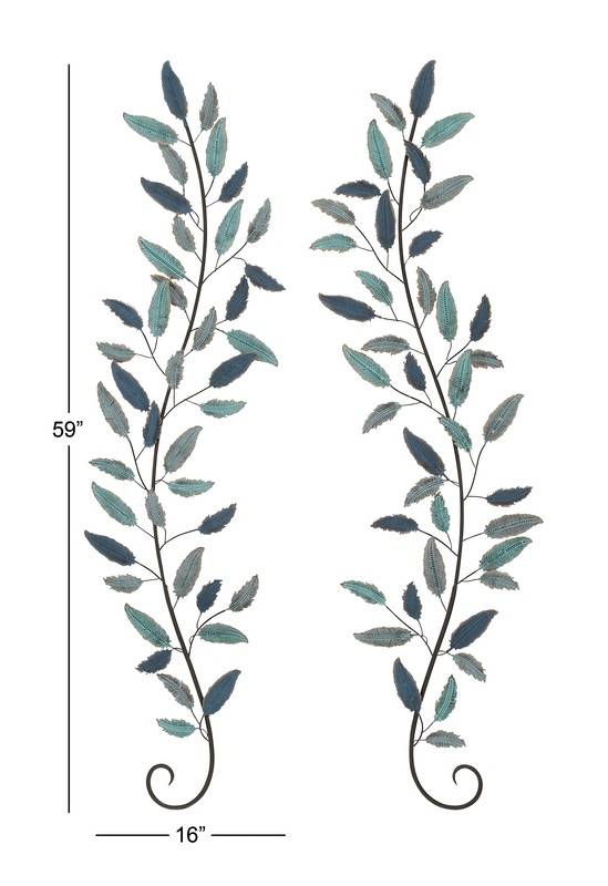 2 Piece Metal Leaf Wall Décor Set
